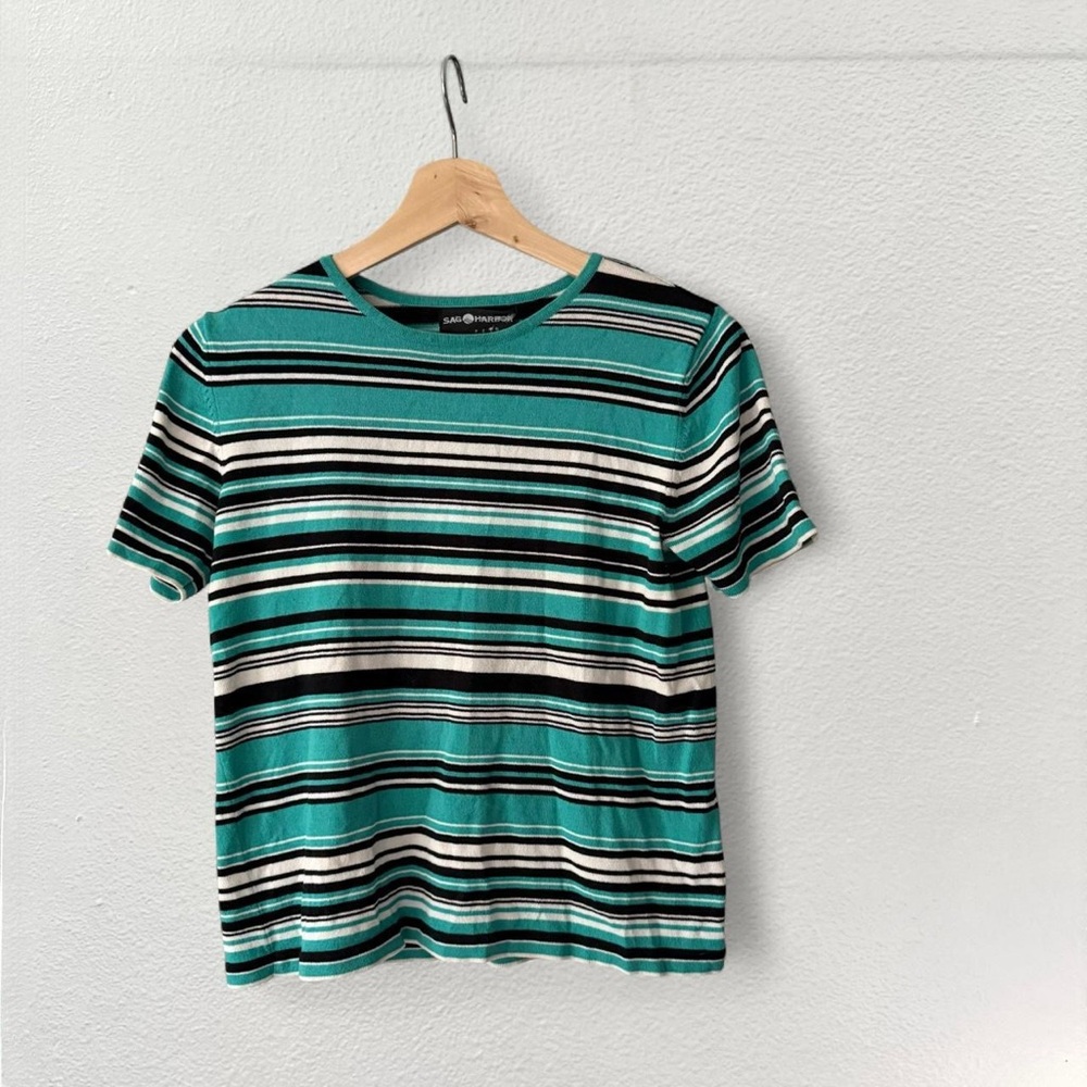 Vintage Striped Teal and Black Shirt
